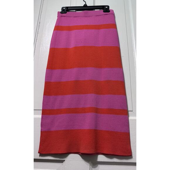 NWT Sachin & Babi Carson Pink Orange Knit Fitted Midi Skirt Size S - Picture 7 of 9